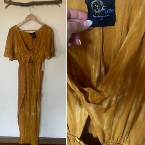 Blue life yellow maxi dress